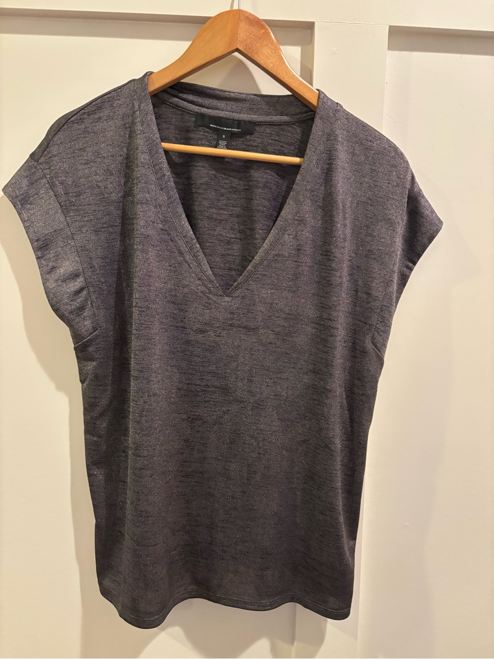 White House Black Market Charcoal V-Neck Tank Top
